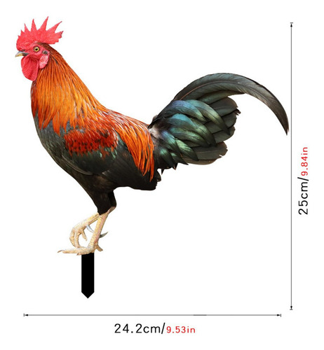 Mz Estacas De Jardín Con Estatua De Animales De Gallo,