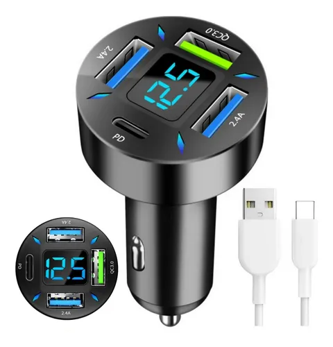 comprar Carregador Veicular Usb C Pd 20w Turbo Tipo C Usb Qc 3.0 18w