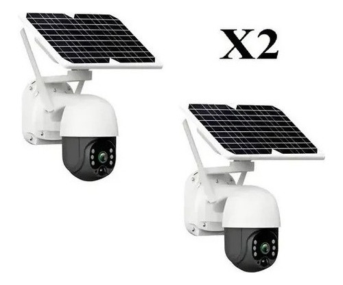 Pack X2 Camara Solar Exterior Ptz Wifi Full Hd Vigilancia