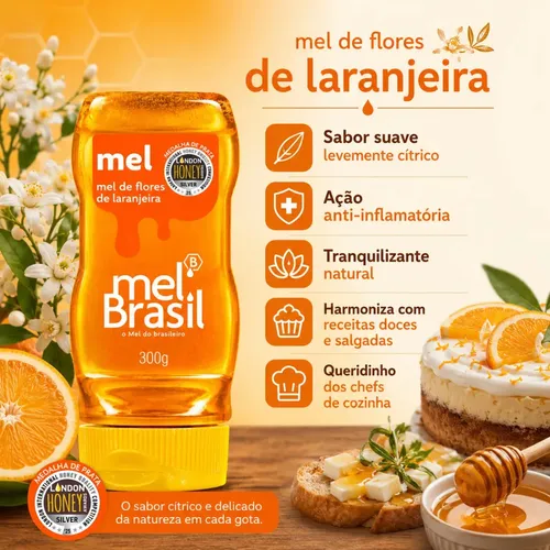 Melbras Mel de Flores de Laranjeira 300 g Squeeze — Puro, SIF 81
