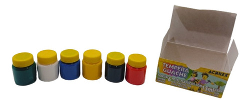 Tinta Guache Tempera Guache 6 Cores 15 Ml Acrilex