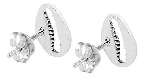 Aretes De Plata De Ley 925 Con Concha De Cauri Y Ambiente Pl