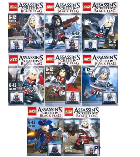 Assassins Creed Iv Black Flag 8 Mini- Figuras Accesorios Caj