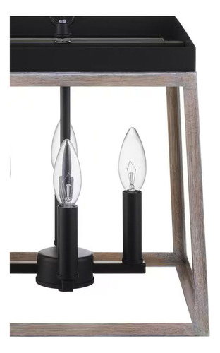 Lampara De Techo Colgante Moderna Candelabro De 4 Luces Estructura Gris