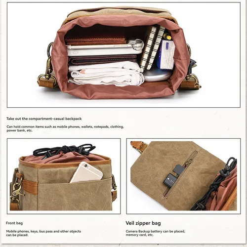 Bolsa De Lona Para Cámara Réflex, Bandolera Individual, Impe