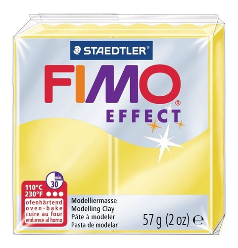 Massa Pvc Polymer Clay Fimo Staedtler Amarelo Transparente