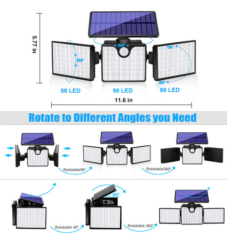 N Luminária De Parede Com Sensor E Energia Solar Para