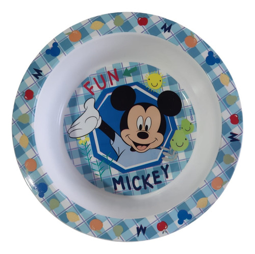 Prato Fundo Bowl Para Microondas Infantil Mickey Bebê Babygo