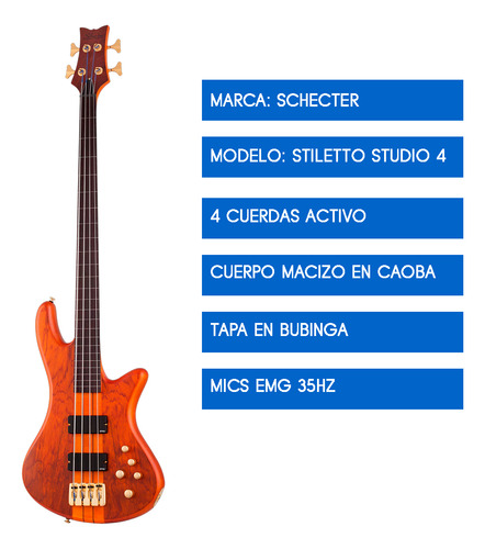 Bajo Eléctrico Schecter Stiletto Studio 4 Activo Emg