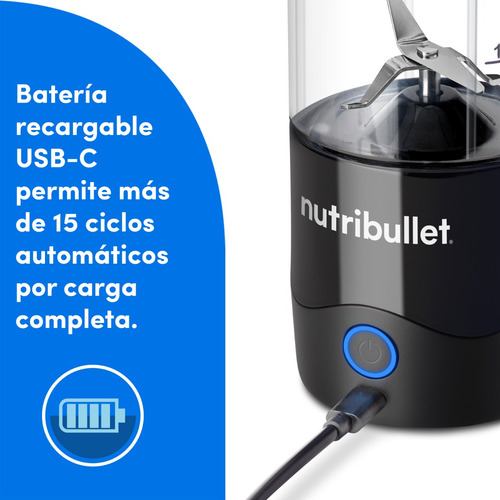 Nutribullet Licuadora Portátil Con Usb-c, Negro Negro