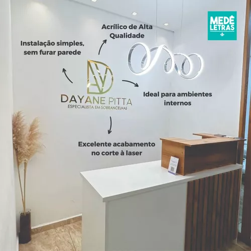 Adesivo de parede logo personalizada para studio salão de beleza, manicure,  consultório