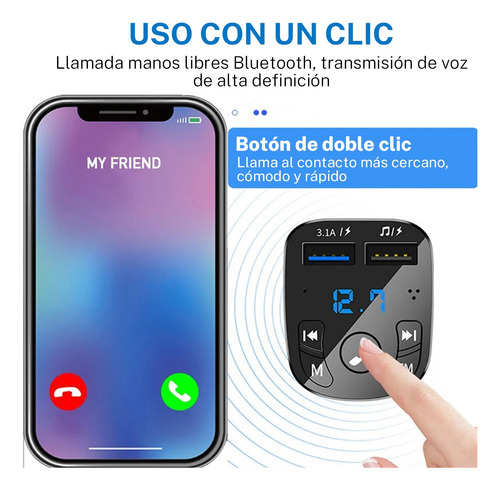 Transmisor Receptor De Audio Estéreo Fm Bluetooth Mp3 P/auto