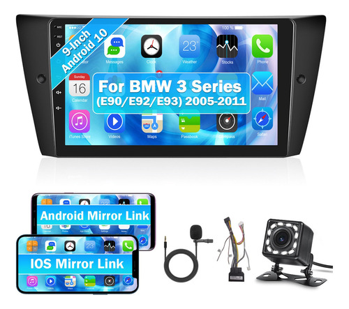 Autoestéreo Android 10.0 De 9 In P/bmw E90/e92/e93 2005-2012