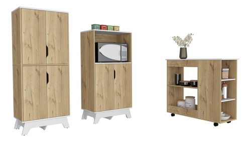 Meson Cocina Rue + Mueble Micro + Alacena Coci - Duna/blanco