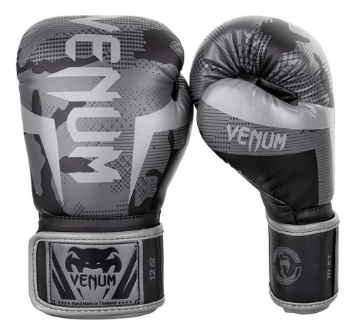 Venum Elite - Guantes De Boxeo, Negro/camuflaje Oscuro, 16 .