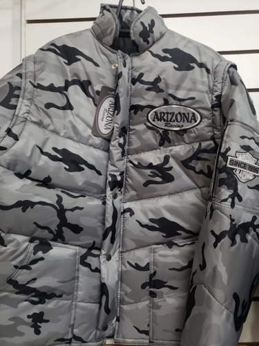 jaqueta motoqueiro camuflada