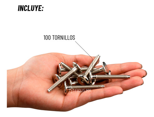 Tornillo Conector Union Niquelado Muebles 4.5cm X 1/4 FICUS.MX 001-75045 Pack 100 unidades