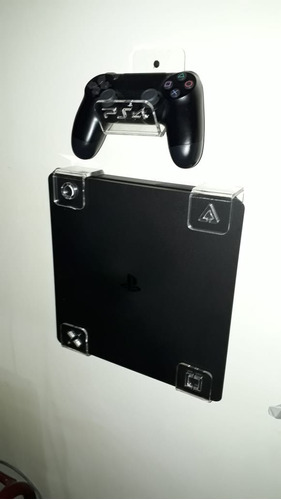 Soporte Base Pared Acrilico Ps4 O Ps3 + 1 Soporte De Control