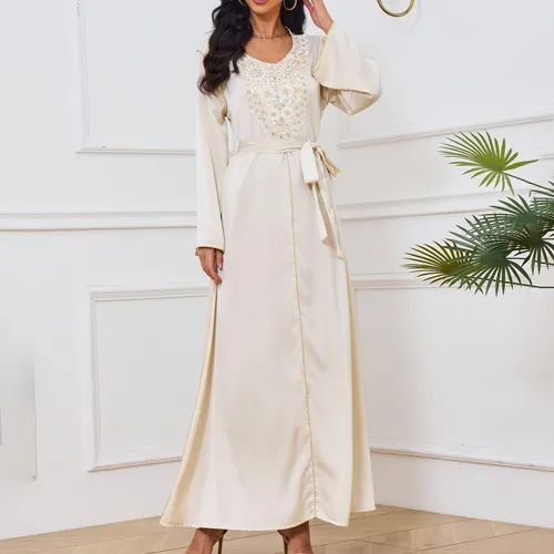 C Moda Mujer Ropa Árabe Casual Estampada Cuello En V L 7003