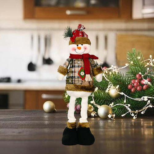 Figura Navideña Con Piernas Elásticas, Muñeco De Nieve