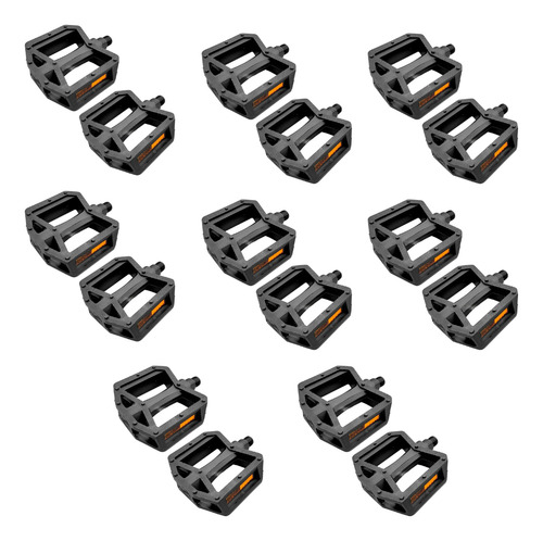 Kit 8 Pedais Plataforma Nylon Rosca Fina 1/2 Paco C Refletor