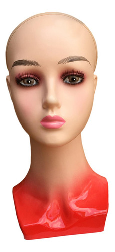 Modelo De Exhibición De Peluca De Cabeza De Paño Rojo