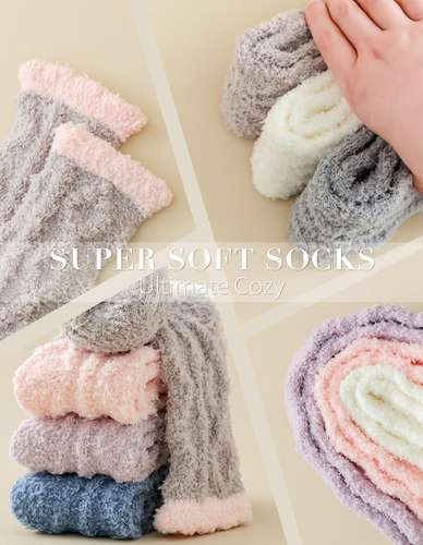 Calcetines Para Mujer, Cálidos Y Suaves Y Esponjosos,