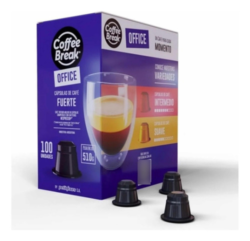 Capsulas Coffee Break Fuerte Compatible Nespresso Box X 100 