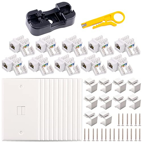 Juego De 32 Enchufes Rj45/cat6, 10 Unidades De Módulos...