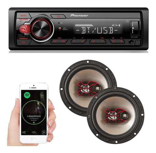 Aparelho Mp3 Bluetooth Radio Pioneer Usb + Falante 6 Pol.