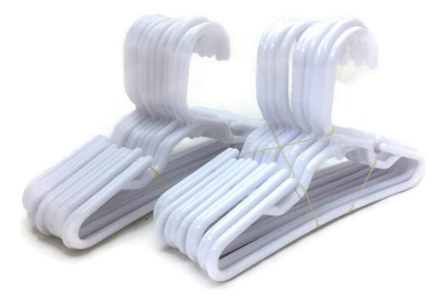 24 Perchas De Plástico Blanco (2 Docenas) Para Ropa De Muñec