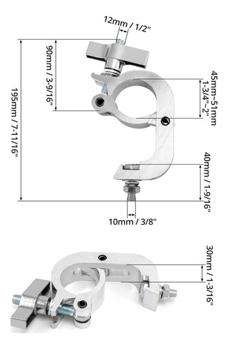 Clamp O Agarradera Para Iluminación 2 Pulgadas