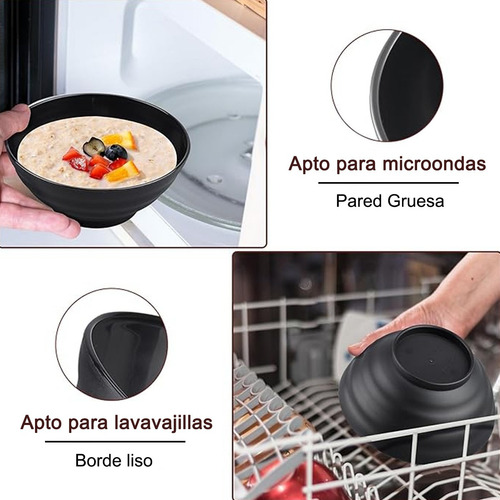 Vajilla Juego Para 4 Persons Negros Tazas Platos Cuencos 16p