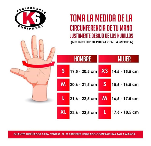 Imagen 3 de 5 de Guantes Para Gimnasio Cuero Pesas K6 Crossfit Gym Mujer