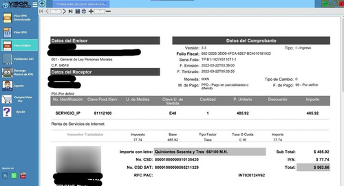 Visor De Facturas Electrónicas | Xml | Cfdi | Validación Sat