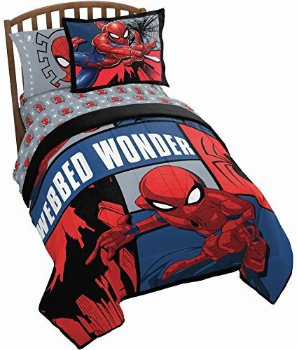 Marvel Spiderman Webbed Wonder Juego De Cama Doble De 5 Piez