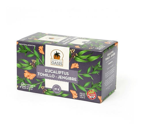 Imagen 2 de 3 de Té Hierbas Del Oasis Mezcla N8 Antigripal Pack X 3 Cajas