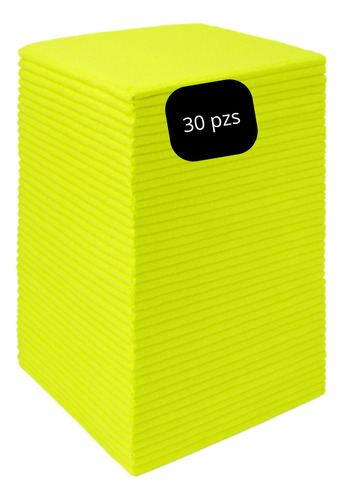 30 Trapos Microfibra Limpieza Multiuso 40x40 Absorbente Amarillo Lisa