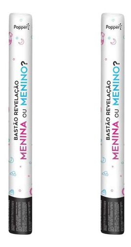 Bastão Chá Revelação Neon Kit C/2 Rosa Chá Revelação Menina