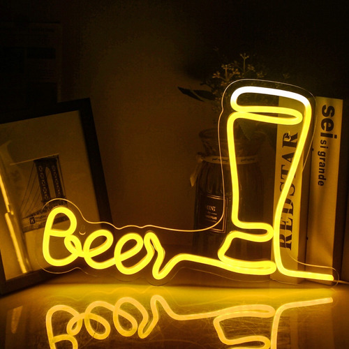 Wanxing Letrero Luminoso Neón Led Alimentado Por Usb Cerveza