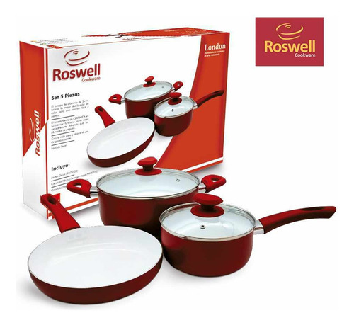 Set De Cocina 5 Piezas Roswell Ceramica Antiadherente 