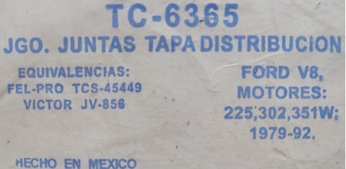 Jgo Junta Tc-6365 Distribucion Ford 351 Usa