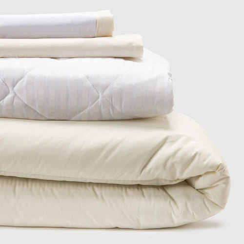 Plumón Bicolor Beige Blanco 1.5 Plazas - Combo 36