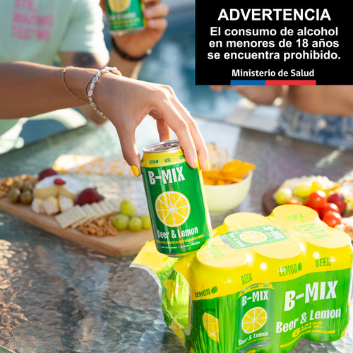 Pack 6 Cerveza Becker B-mix Limon 354cc