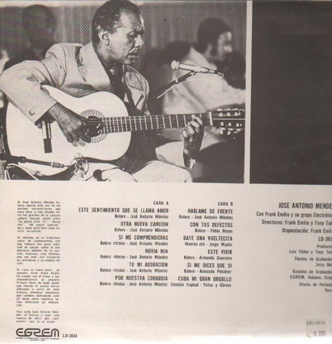 Jose Antonio Mendez Lp Boleros Guitarra (Usado)