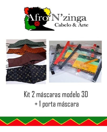 Kit Com 2 Máscaras + Porta Máscara