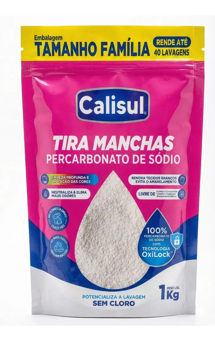 Percarbonato De Sódio 100% Tira Manchas Calisul - Roupas Brancas e Coloridas