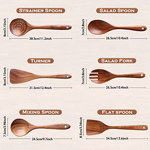 Nayahose Juego De Utensilios De Cocina, Cucharas De Madera