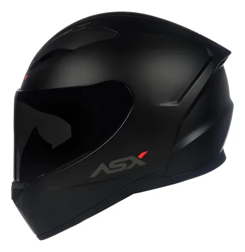 Capacete Fechado Asx City Solid Preto Fosco + Viseira Fumê