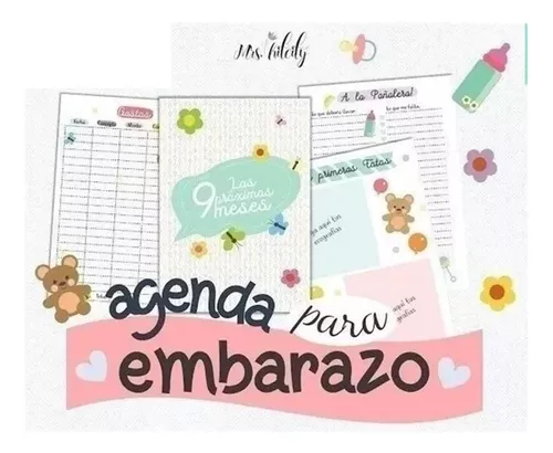 Kit Imprimible Agenda De Embarazo Diario Embarazada Control
